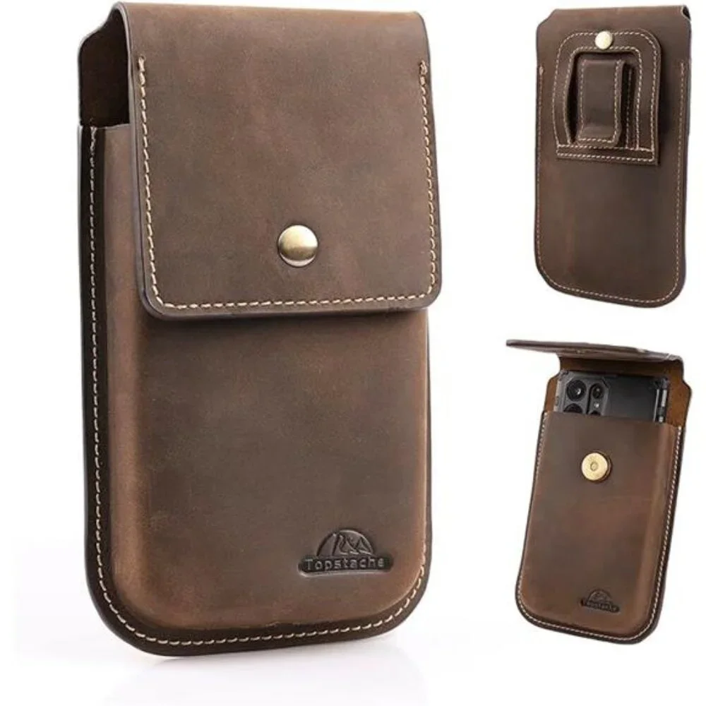 Leather Phone Holster for Belt,Flip Cell Phone Case with Belt Clip